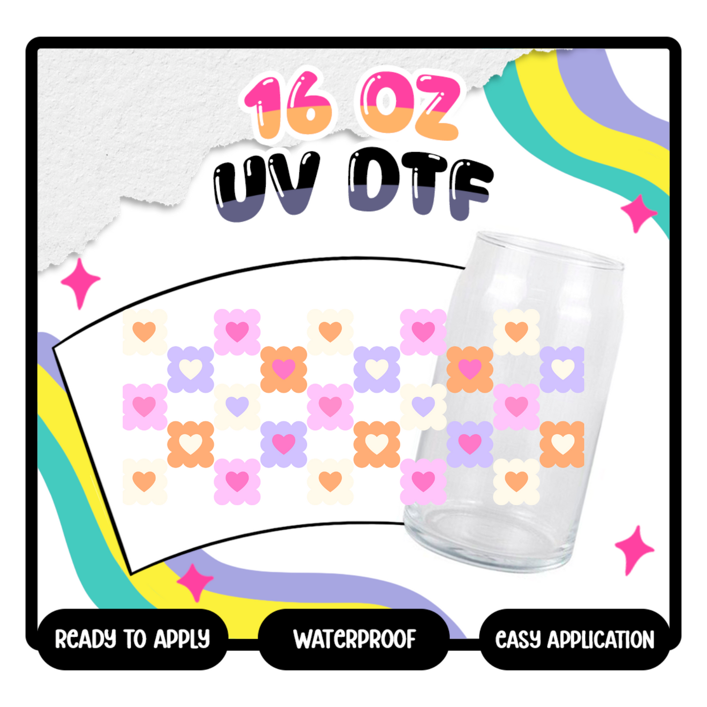 Hearts - 16 oz Glass Wrap