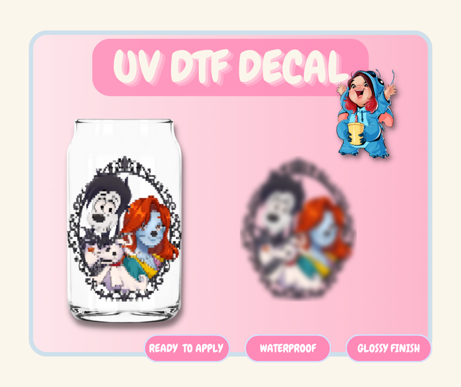 C9 Skeleton And Girl Mashup - 4 in UV DTF DECAL EXCLUSIVE