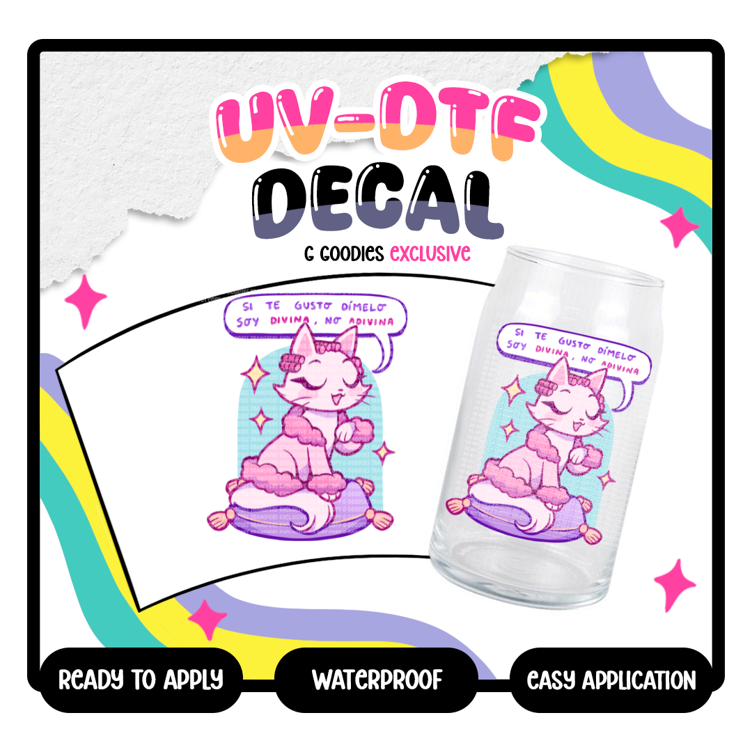 Soy Divina No Adivina - 4 in UV DTF DECAL EXCLUSIVE