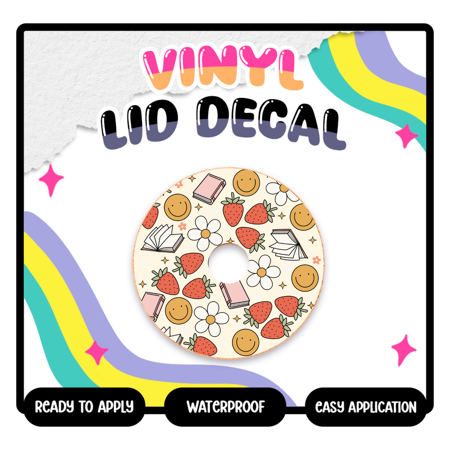 Books And Smiles - Vinyl Lid Decals