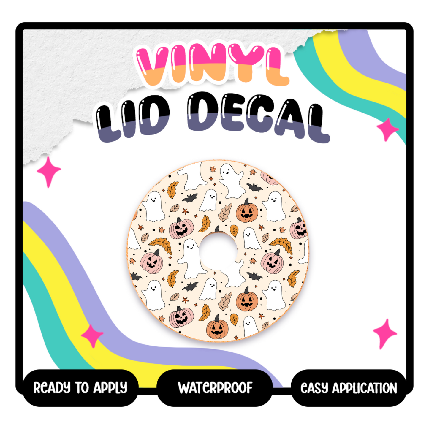 Ghost Doodles - Vinyl Lid Decals