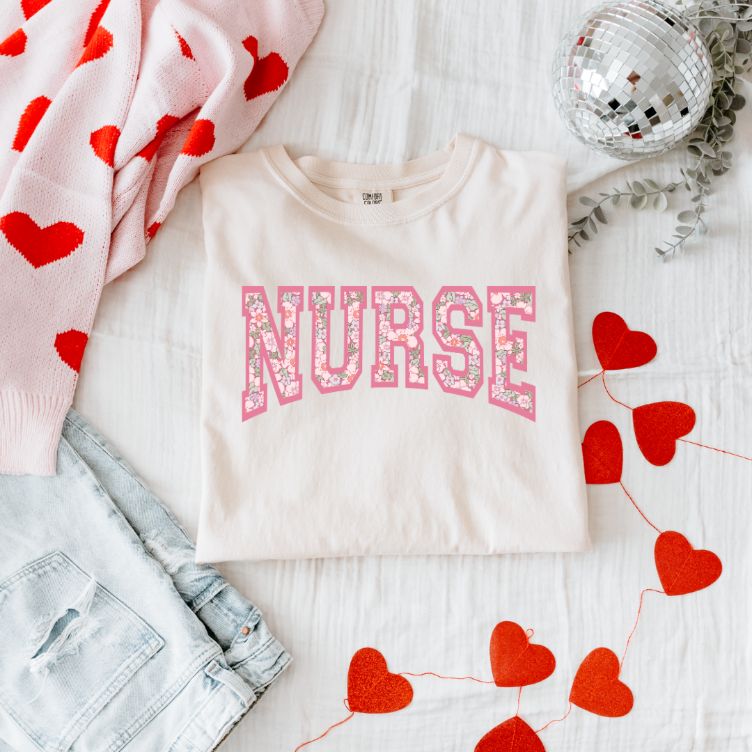 Nurse Floral - Clear Film Screen Print