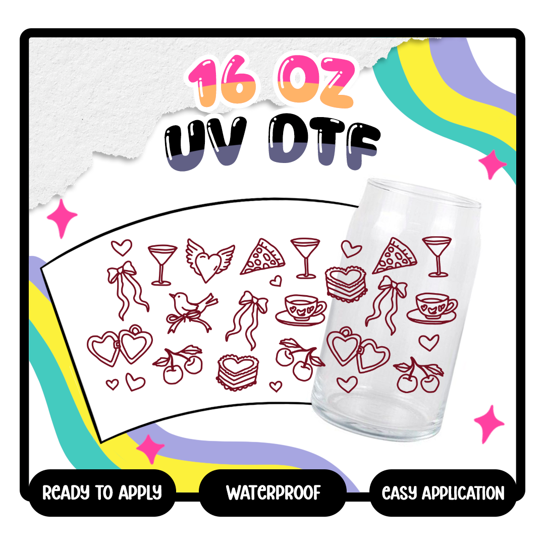 Love Doodles - 16 oz Glass Wrap