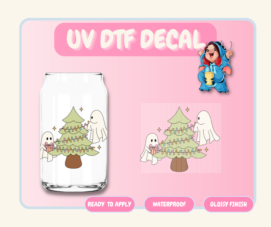 Ghost Xmas - 4 in UV DTF DECAL