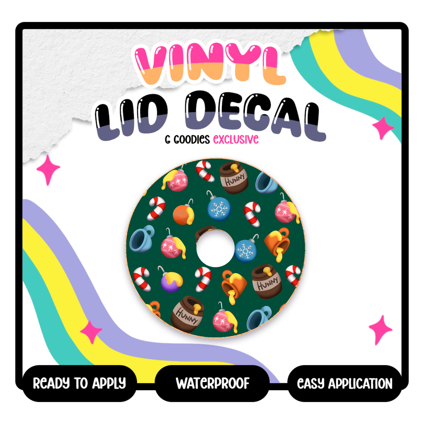 Bear Wreath - Vinyl Lid Decals Exclusive