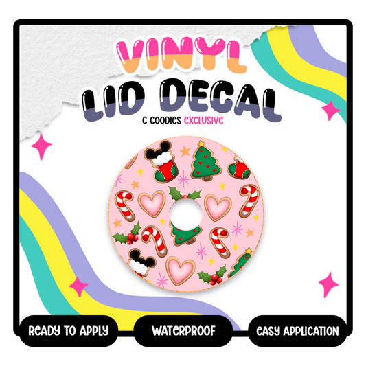 Pink Xmas Cookies - Vinyl Lid Decals Exclusive