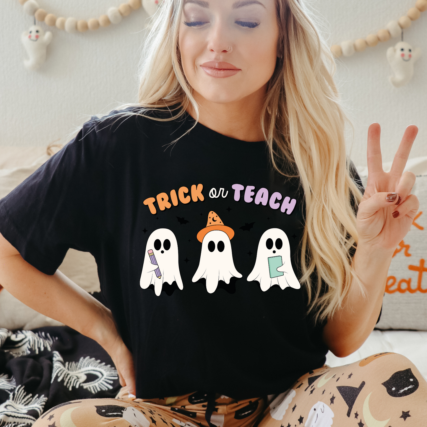 Trick Or Teach Ghosties - Clear Film Screen Print