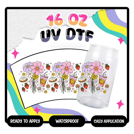 Sweets & Flowers - 16 oz Glass Wrap