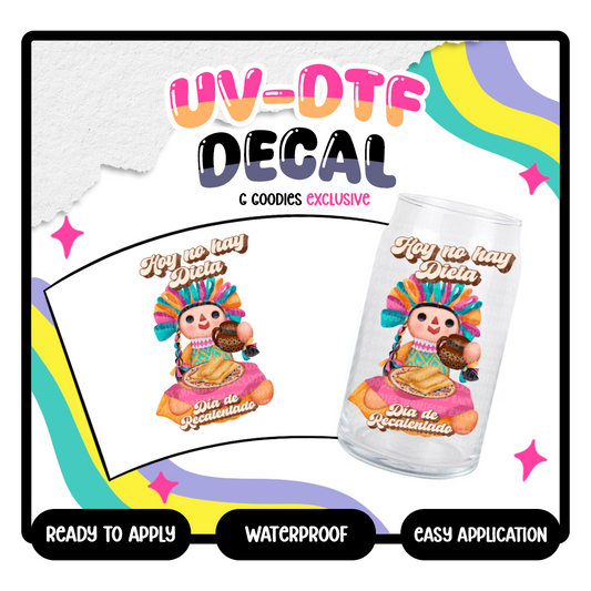 Hoy No Hay Dieta - 4 in UV DTF DECAL EXCLUSIVE