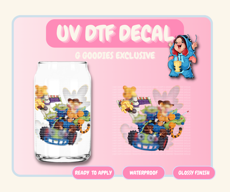 Bear and Tiger Toy Mashup - 4 in UV DTF DECAL EXCLUSIVE