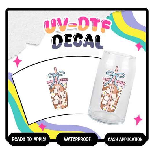 Bow Iced Coffee - 4 in UV-DTF Decal