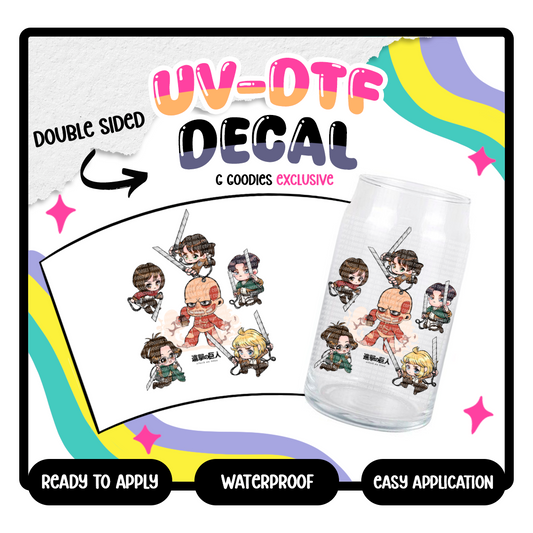 Titan Anime Chibi - 4 in UV DTF DECAL EXCLUSIVE