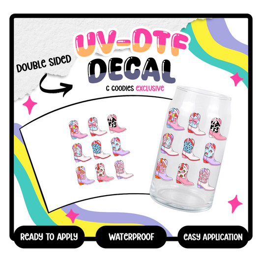 Funky Boots - 4 in UV DTF DECAL EXCLUSIVE (Double Sided)