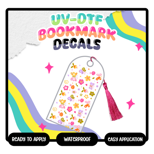 Spring Doodles  - UV-DTF Bookmark Decal (Double Sided)