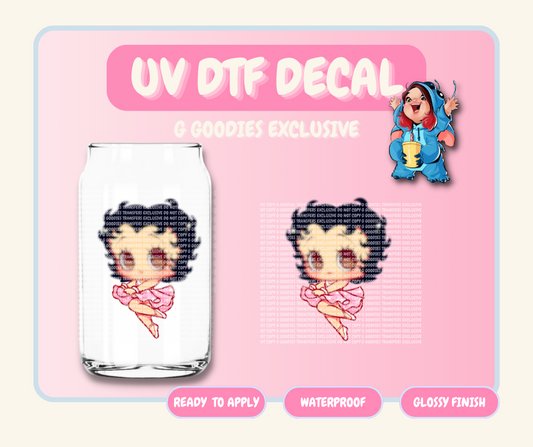 Pink BBoop 2 - 4 in UV DTF DECAL EXCLUSIVE