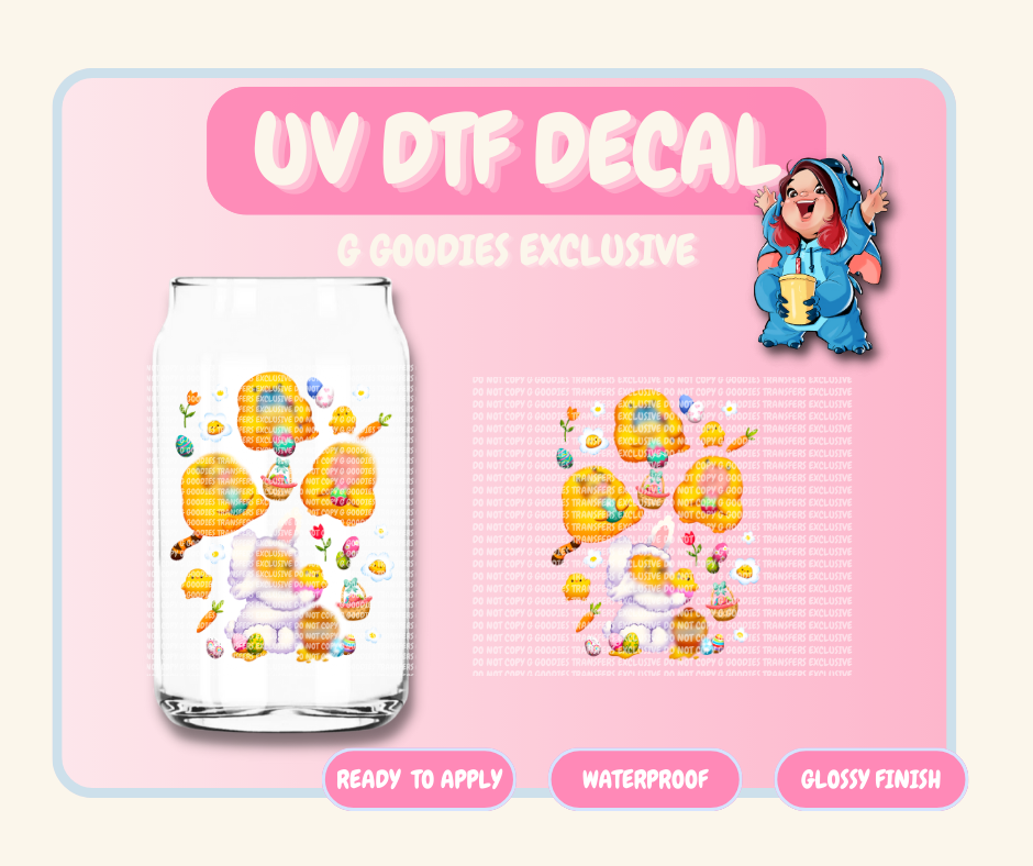 Chicks And Bunny Honey Friends - 4 in UV DTF DECAL EXCLUSIVE