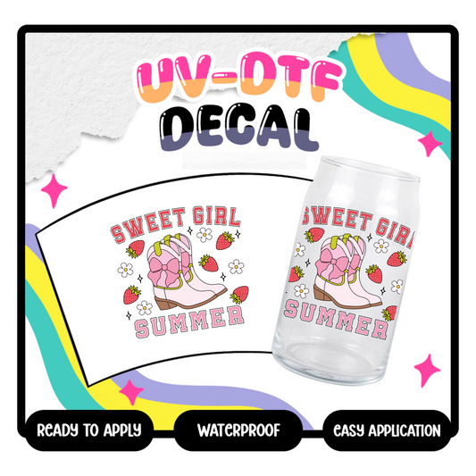 Sweet Girl Summer - 4 in UV DTF DECAL