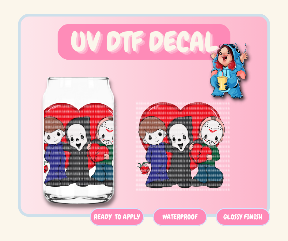 Heart Horror P Moment - 4 in UV DTF DECAL