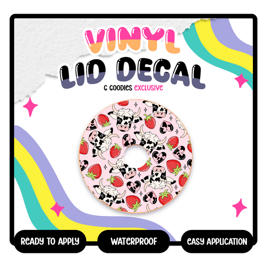 Strawberry Cows - Vinyl Lid Decals