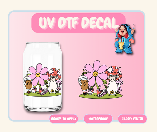 Groovy Flower and Mushroom - 4 in UV DTF DECAL