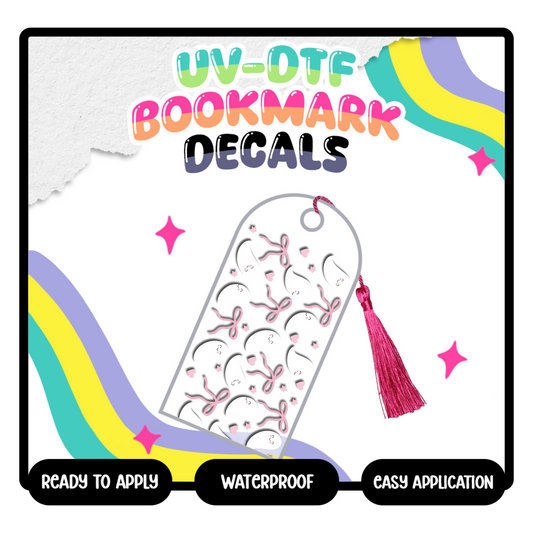 Ghost and Bows - UV-DTF Bookmark Decal (Double Sided)