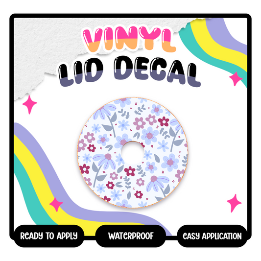 Blue Flowers - Vinyl Lid Decals