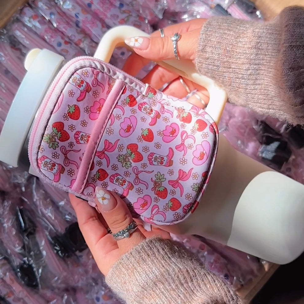 Strawberry Cowgirl 2 Pocket Bottle Pouch Exclusive G Goodies Transfers