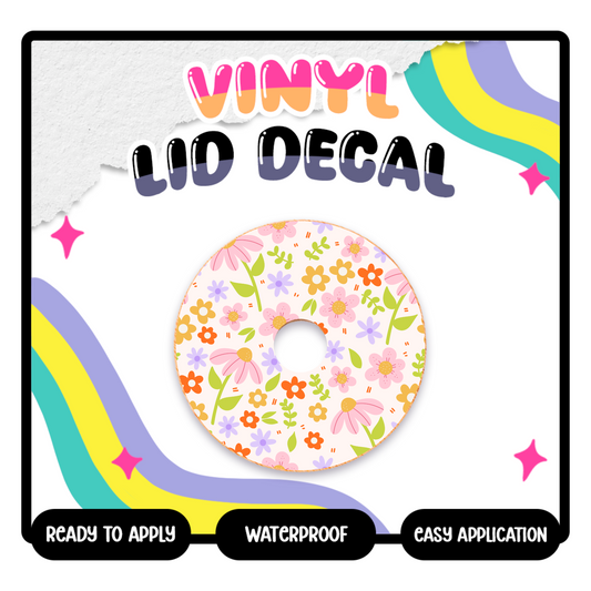 Pink Flowers - Vinyl Lid Decals