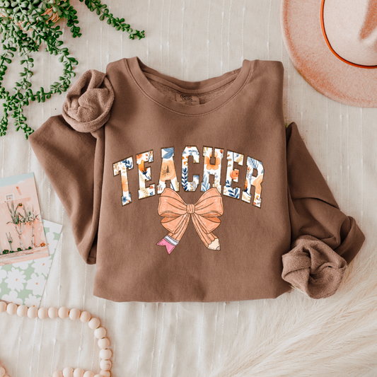 Teacher Floral - Clear Film Screen Print