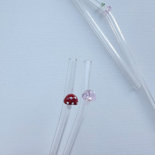 Mushroom Glass Straw