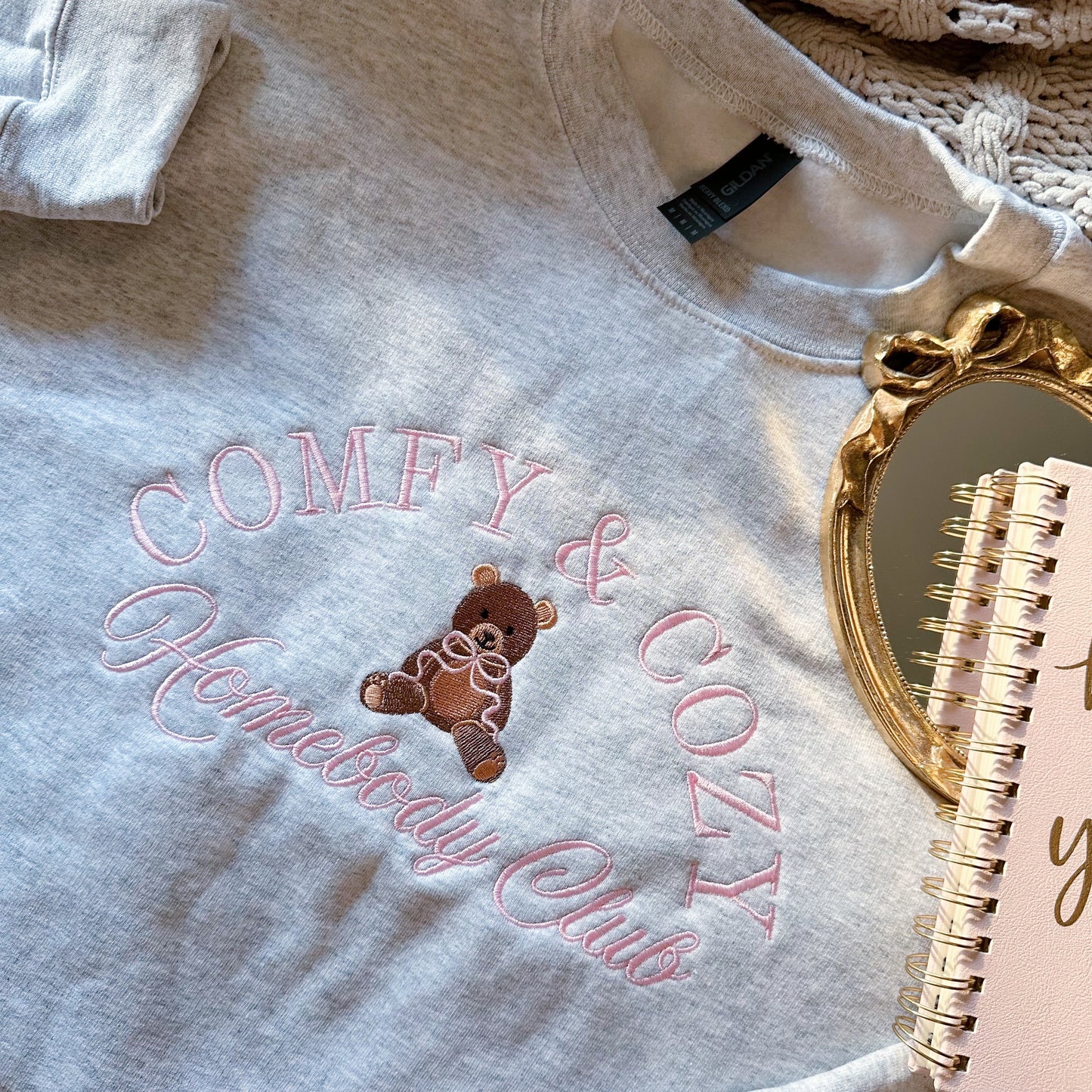 Comfy Cozy Embroidered Crewneck