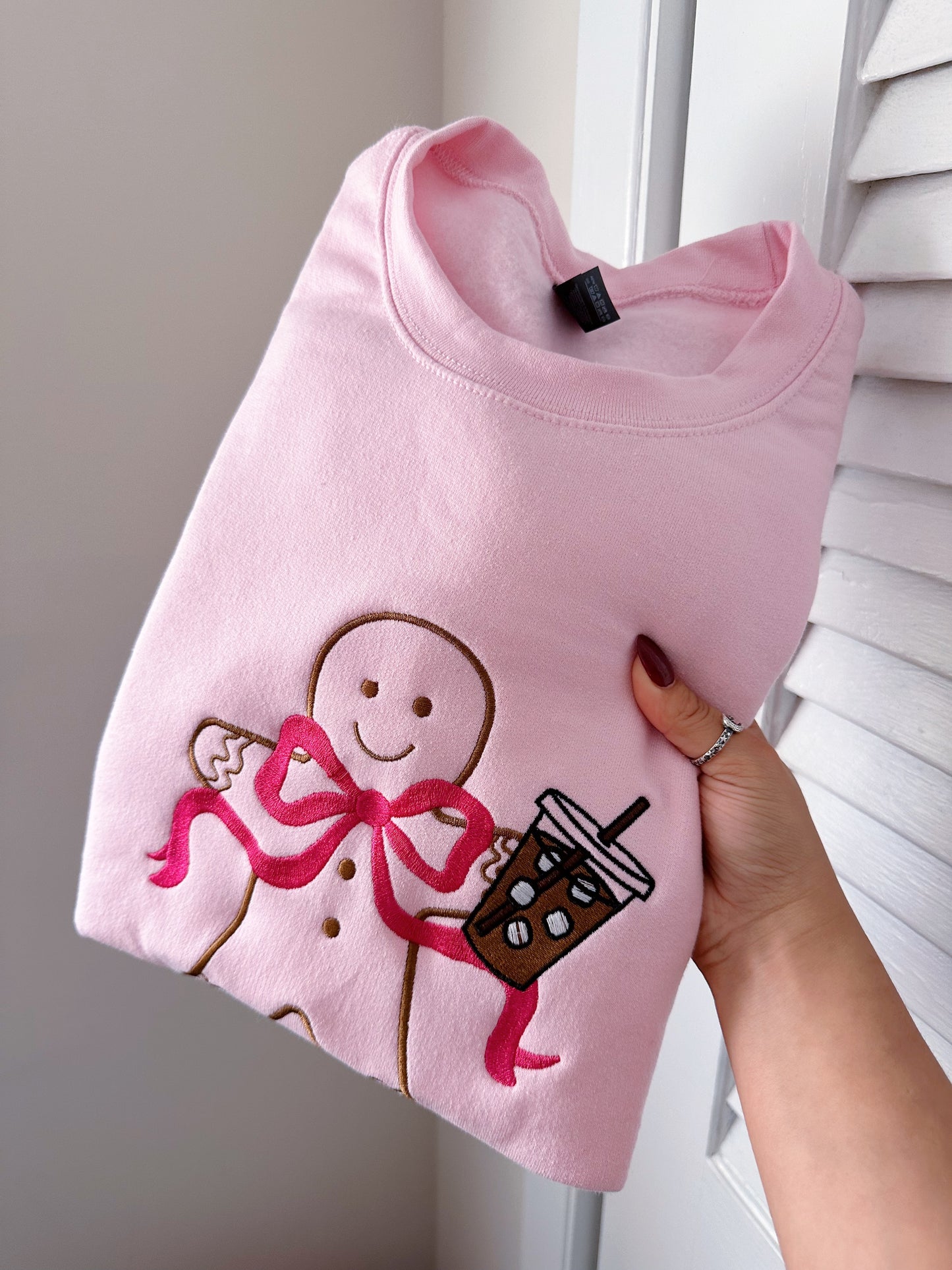 Ginger Latte Embroidered Crewneck