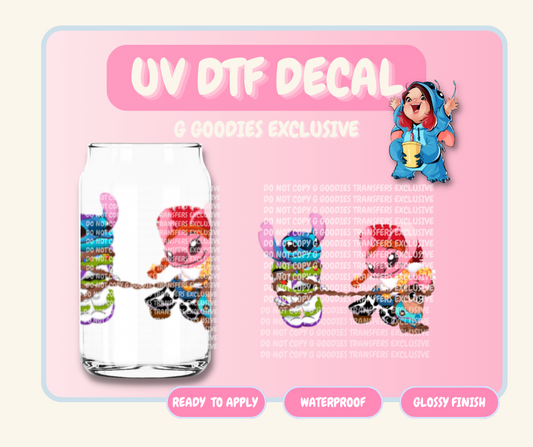 Space Alien & Angel Cowgirl  - 4 in UV DTF DECAL EXCLUSIVE